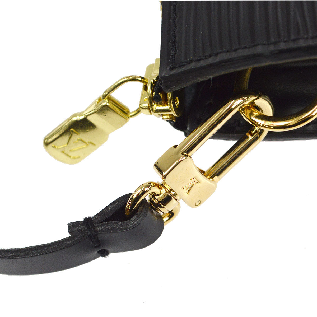 LOUIS VUITTON POCHETTE ACCESSOIRES HANDBAG BLACK EPI M52982