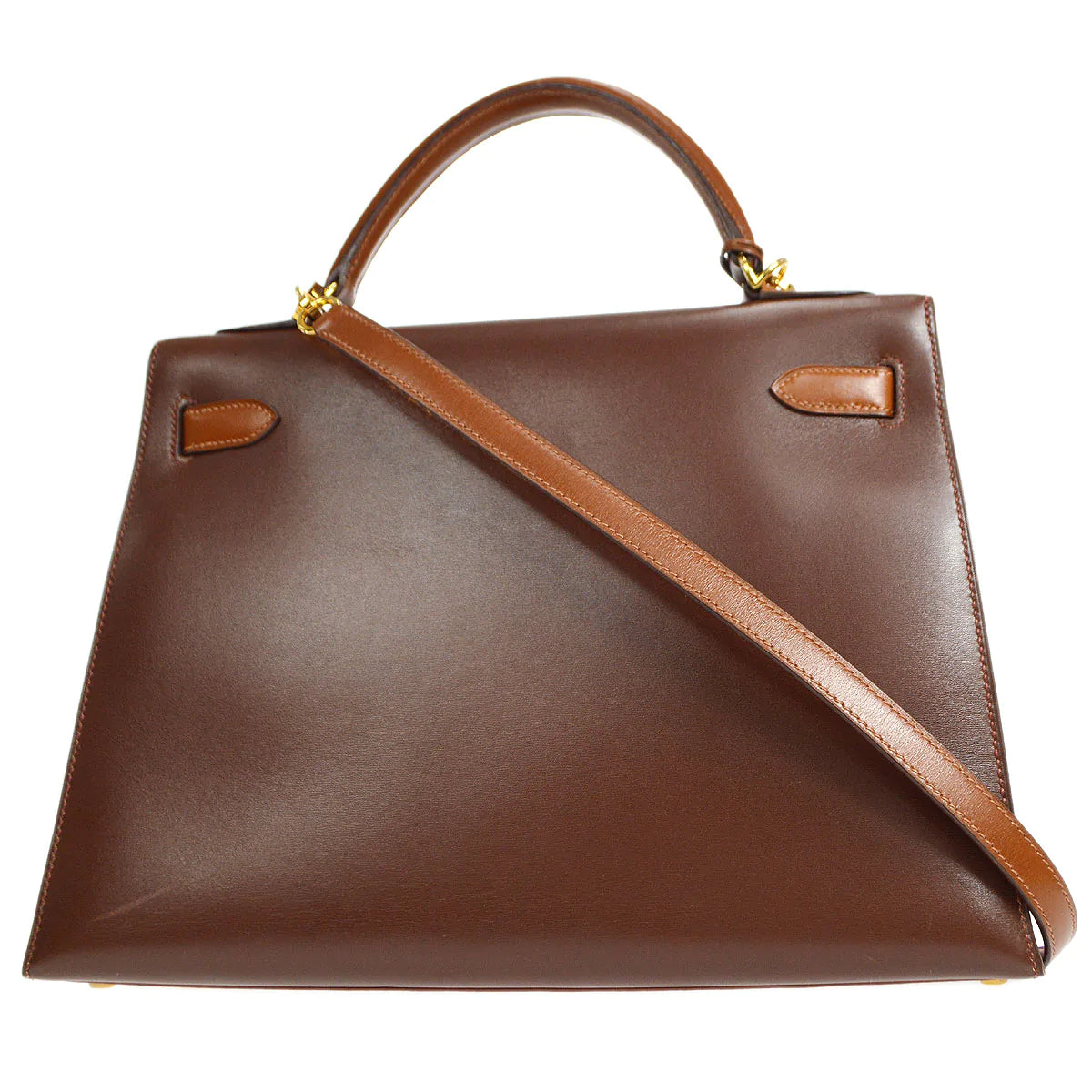 HERMES 2002 KELLY 32 SELLIER Tri-color Box Calf