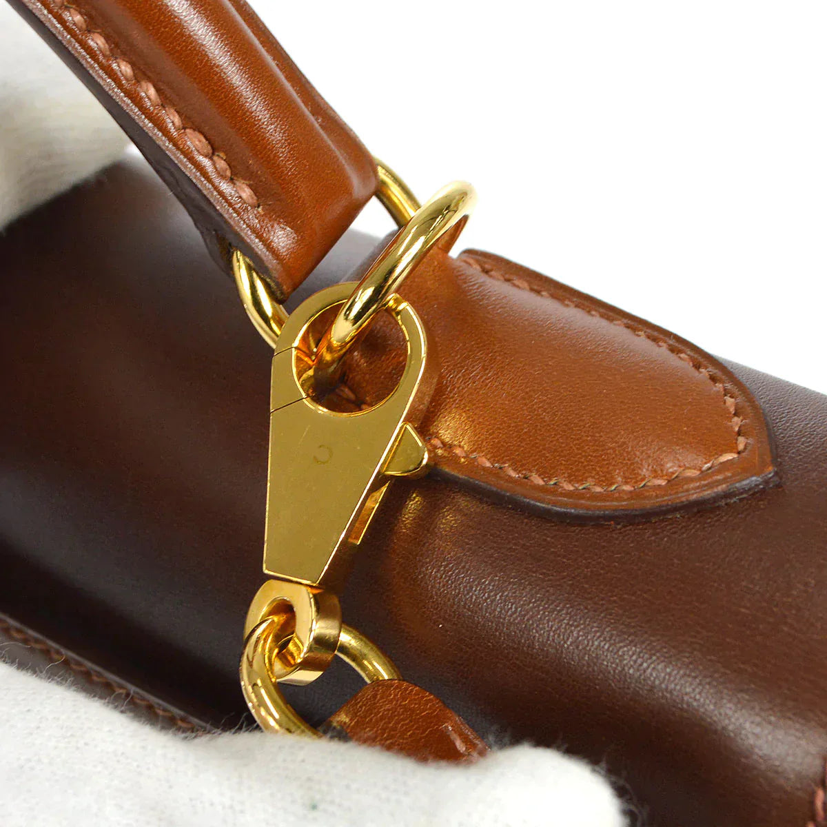 HERMES 2002 KELLY 32 SELLIER Tri-color Box Calf