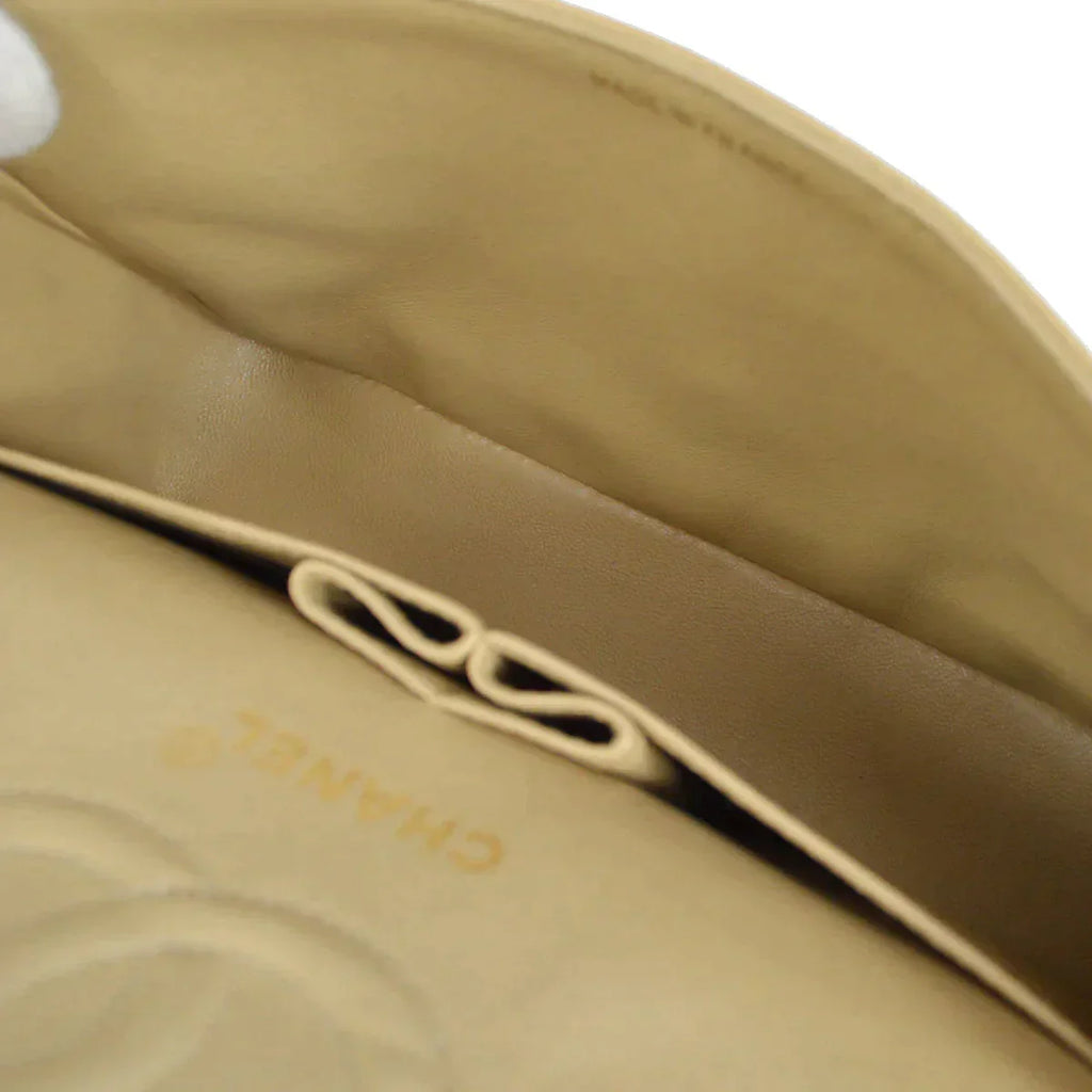CHANEL 1989-1991 Classic Double Flap Small Beige Lambskin