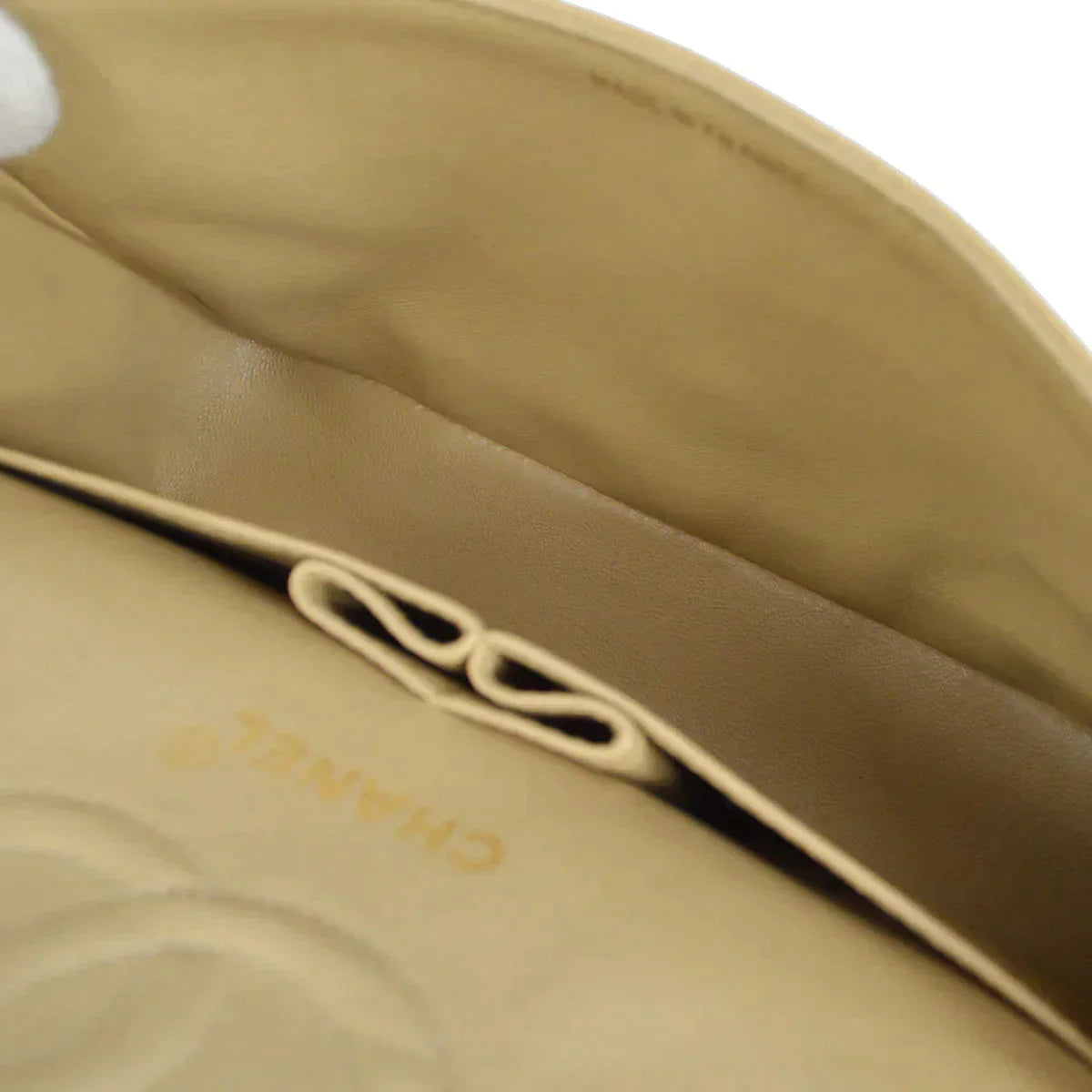 CHANEL 1989-1991 Classic Double Flap Small Beige Lambskin