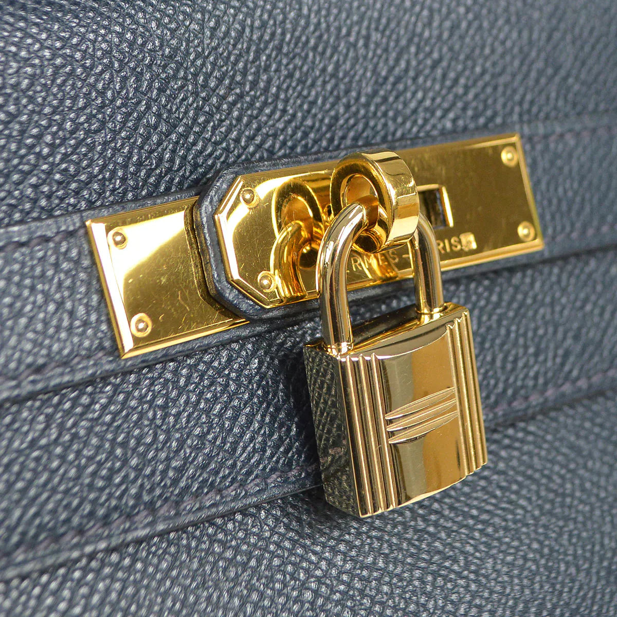 HERMES 2001 KELLY 32 RETOURNE Courchevel Blue Indigo