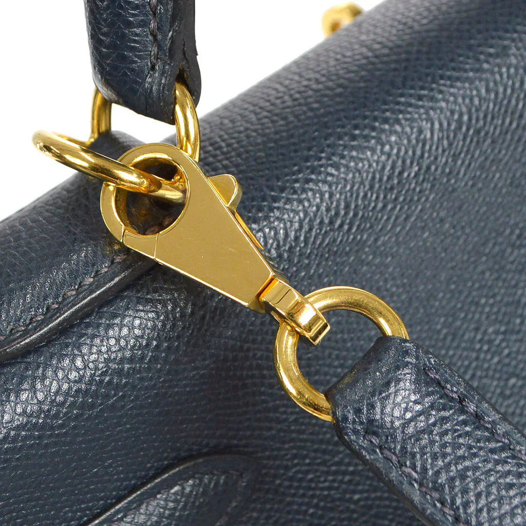 HERMES 2001 KELLY 32 RETOURNE Courchevel Blue Indigo