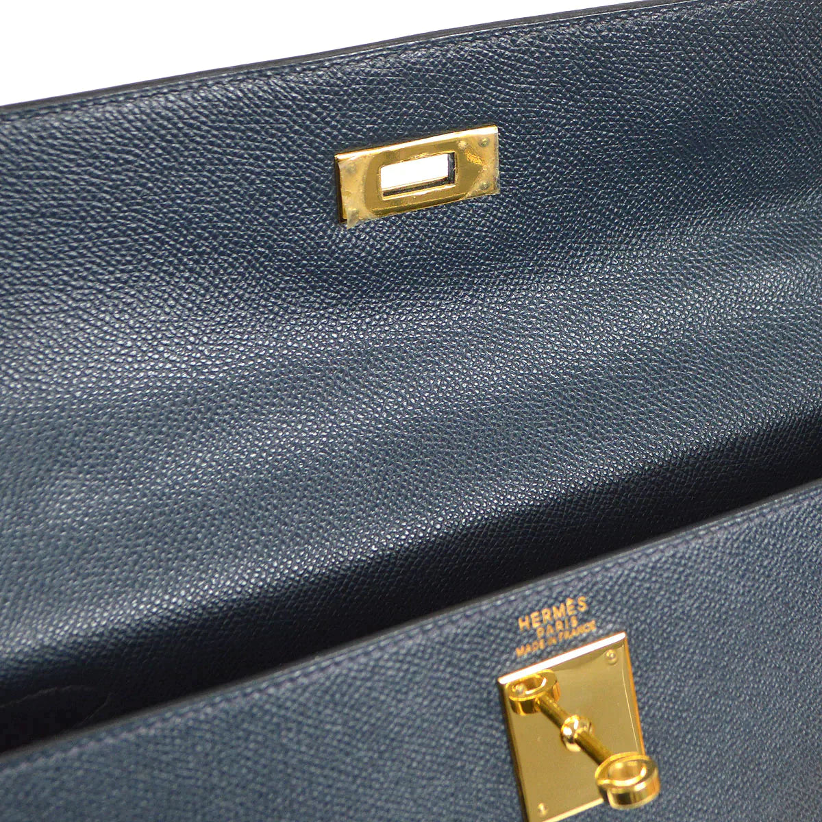 HERMES 2001 KELLY 32 RETOURNE Courchevel Blue Indigo