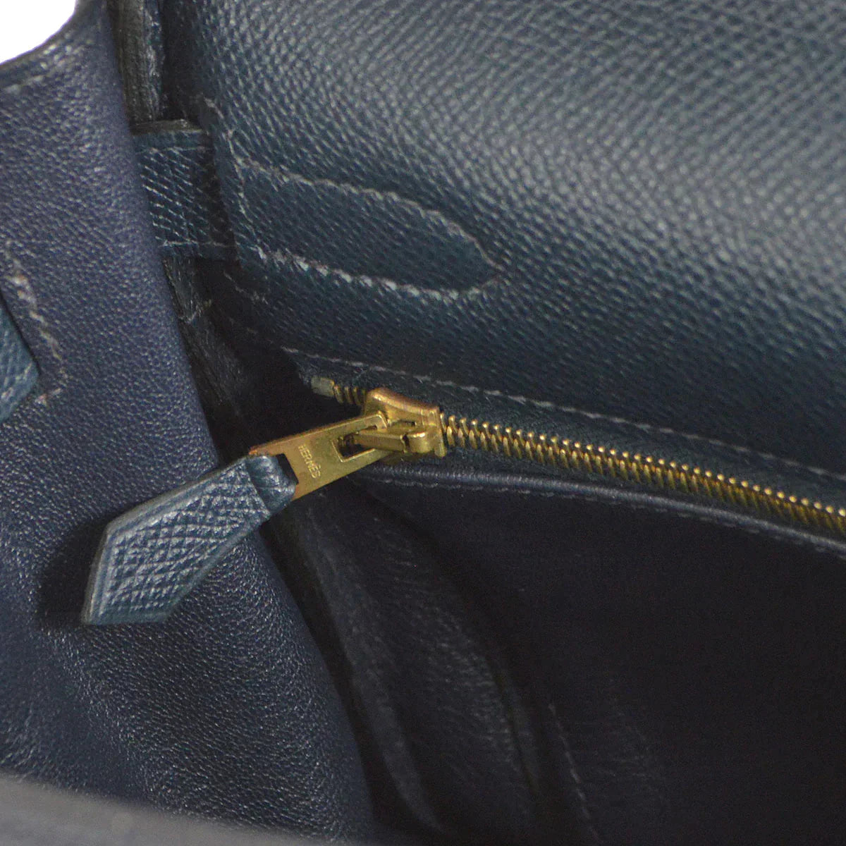 HERMES 2001 KELLY 32 RETOURNE Courchevel Blue Indigo