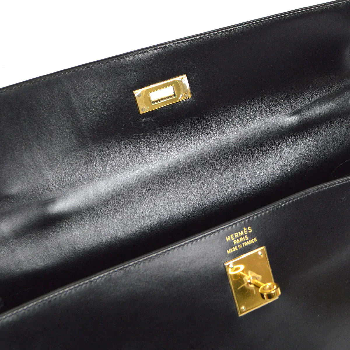 HERMES 1998 KELLY 35 RETOURNE Black Box Calf