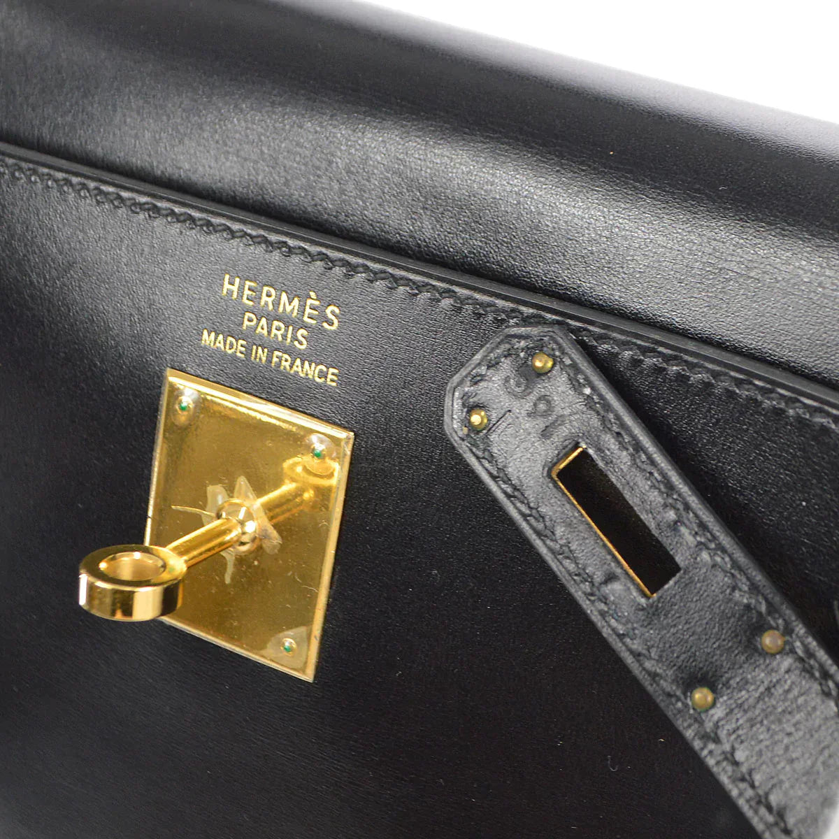 HERMES 1998 KELLY 35 RETOURNE Black Box Calf