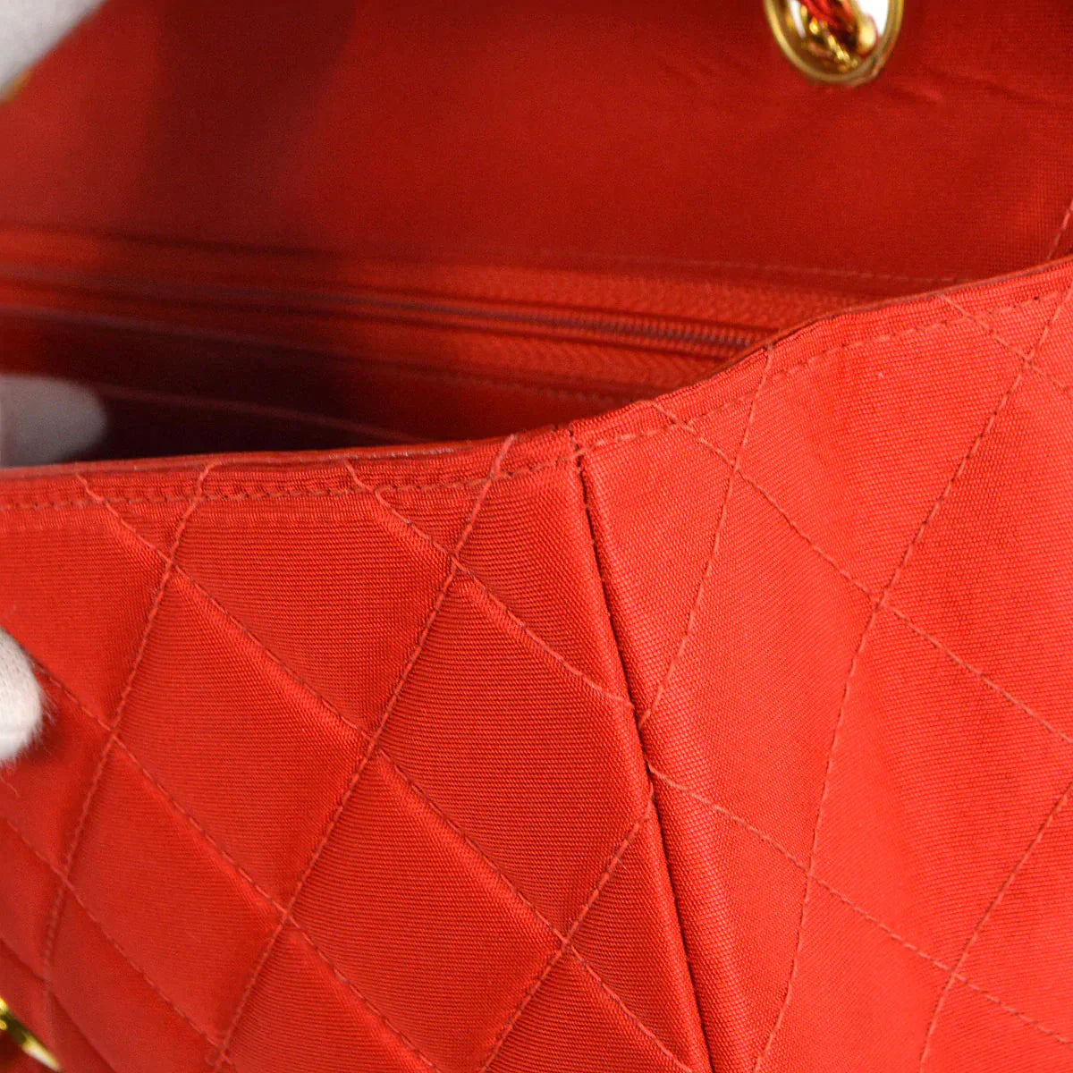 CHANEL 1994-1996 Classic Single Flap Medium Red Nylon 56465