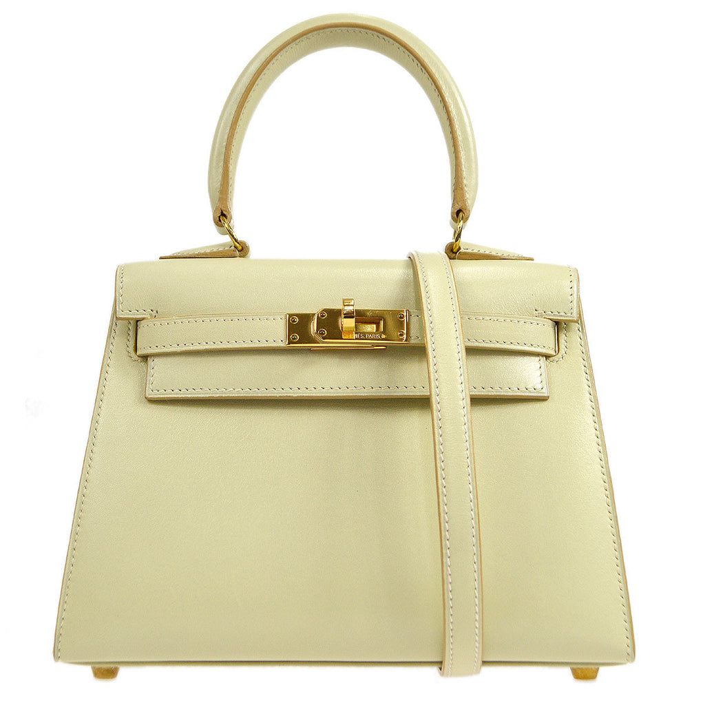 HERMES * 1993 Mini KELLY 20 Ivory Box calf