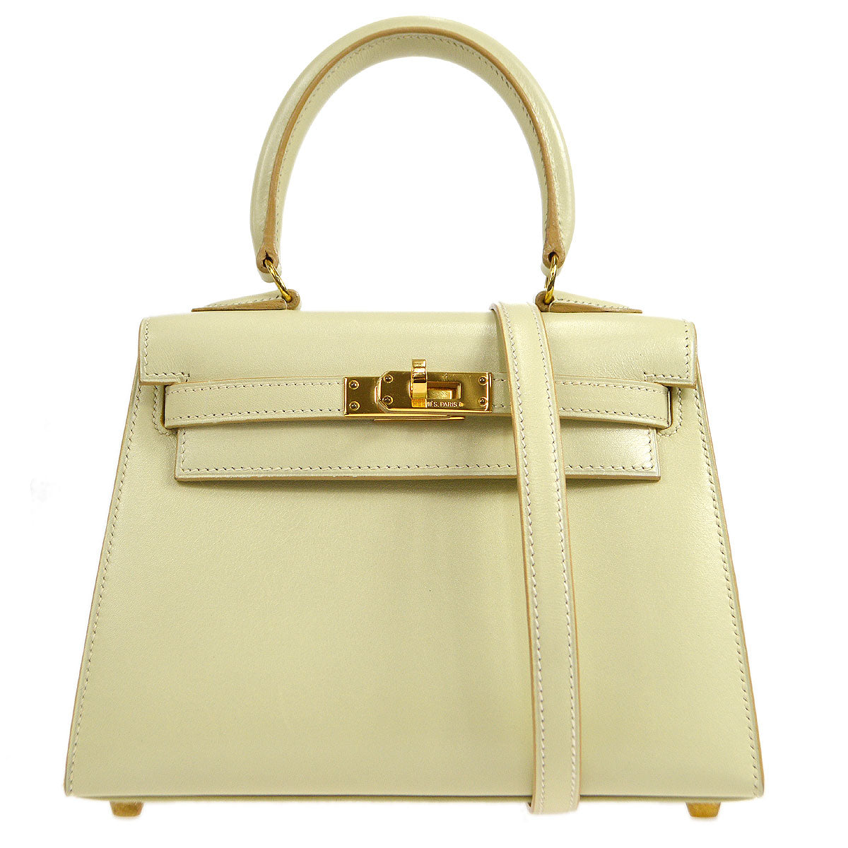 HERMES * 1993 Mini KELLY 20 Ivory Box calf
