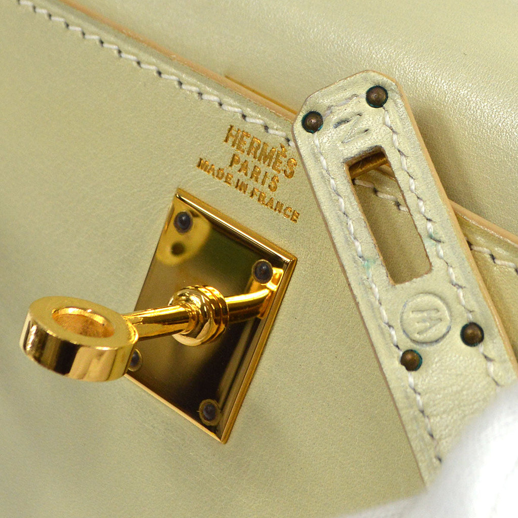 HERMES * 1993 Mini KELLY 20 Ivory Box calf