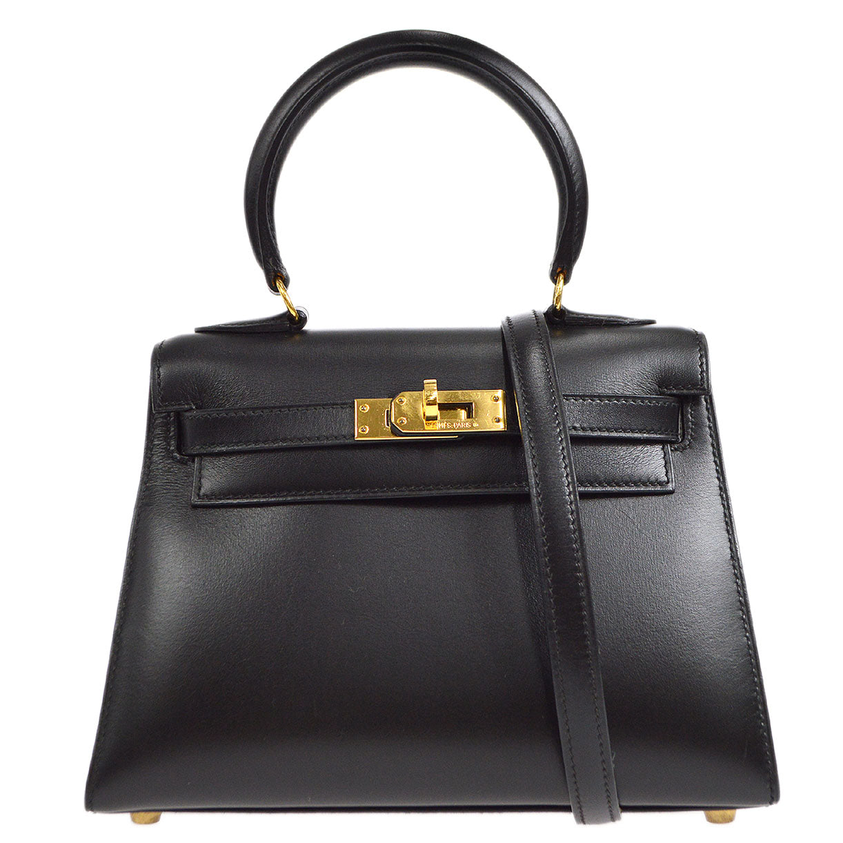 HERMES * 1995 Mini KELLY 20 Box Calf Black