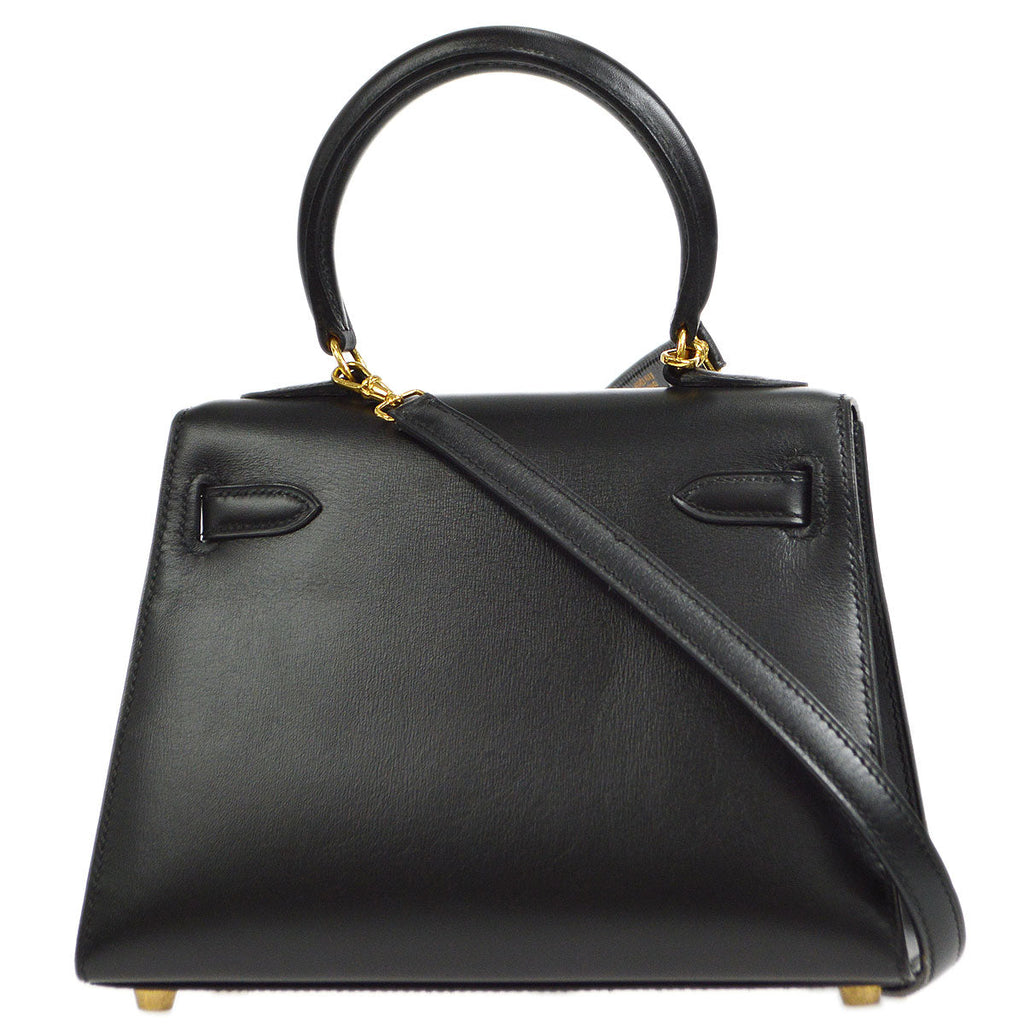 HERMES * 1995 Mini KELLY 20 Box Calf Black