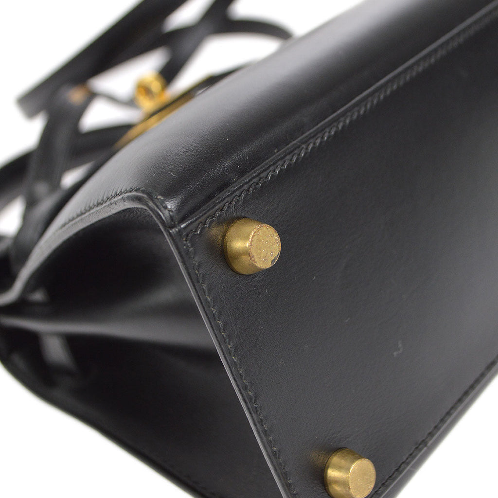 HERMES * 1995 Mini KELLY 20 Box Calf Black