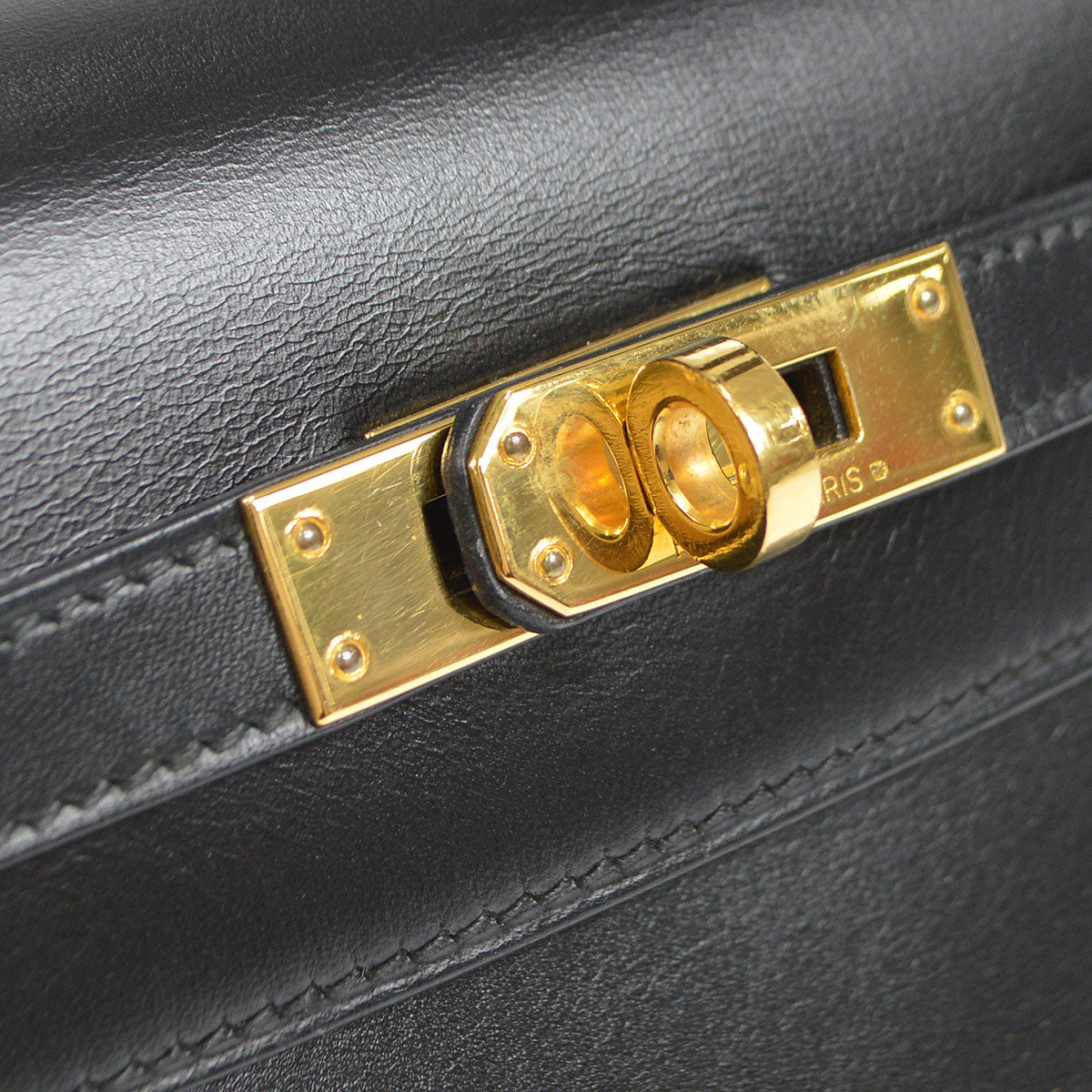 HERMES * 1995 Mini KELLY 20 Box Calf Black