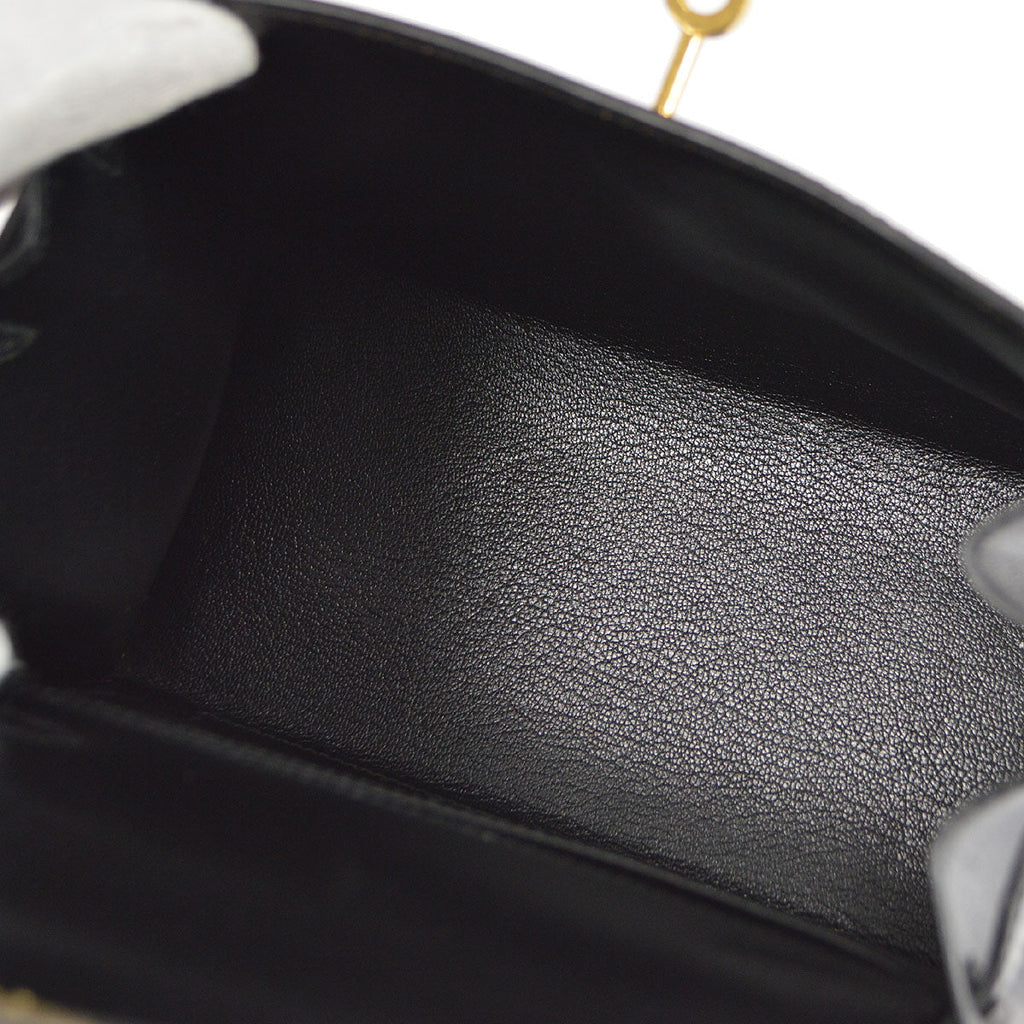 HERMES * 1995 Mini KELLY 20 Box Calf Black
