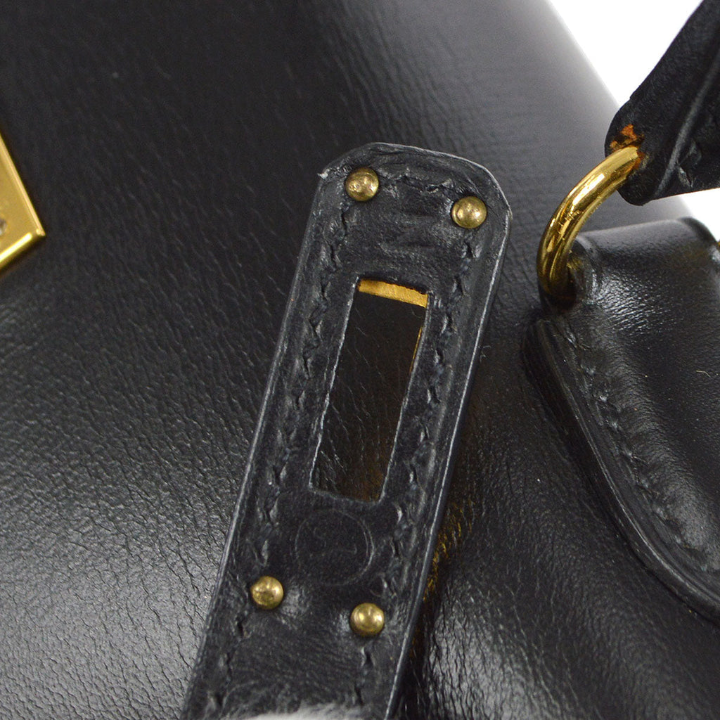 HERMES * 1995 Mini KELLY 20 Box Calf Black
