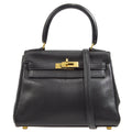 HERMES * 1990 MINI KELLY 20 Black Veau Gulliver