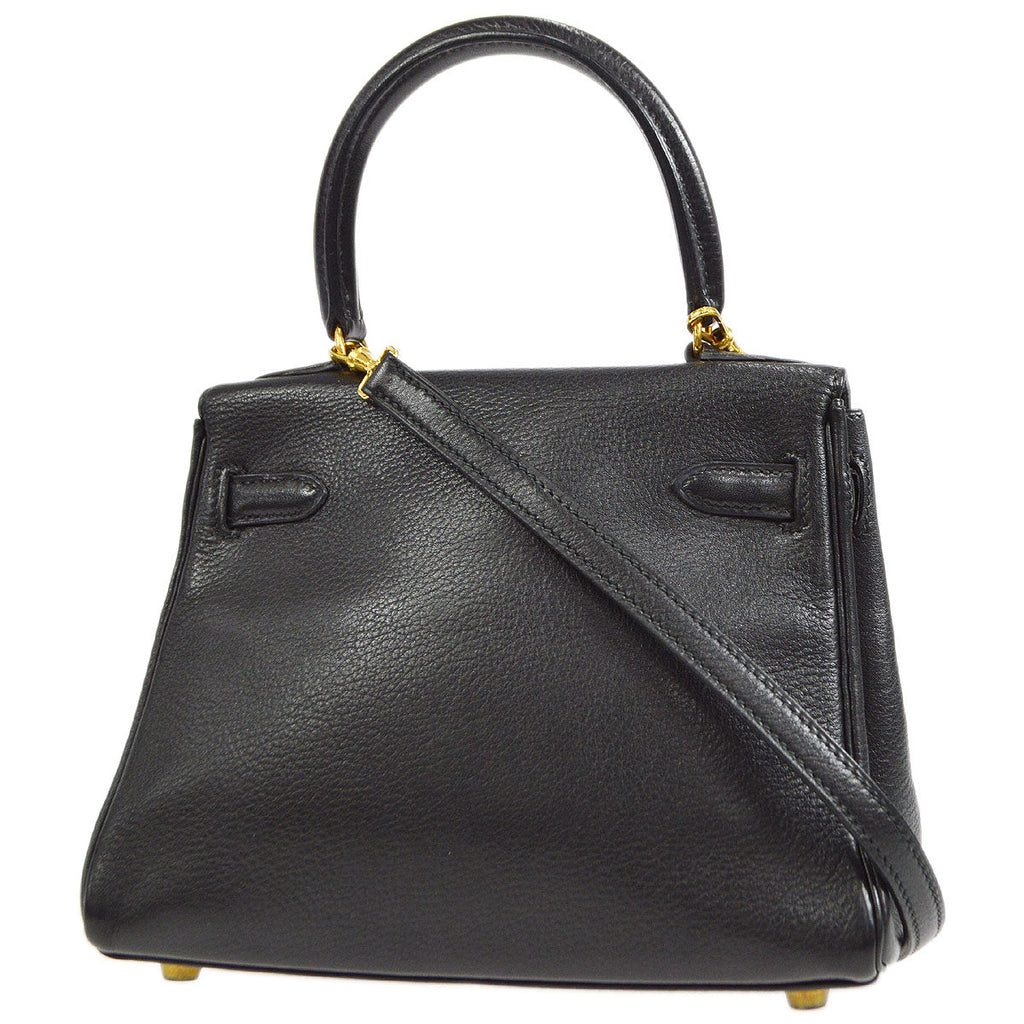 HERMES * 1990 MINI KELLY 20 Black Veau Gulliver