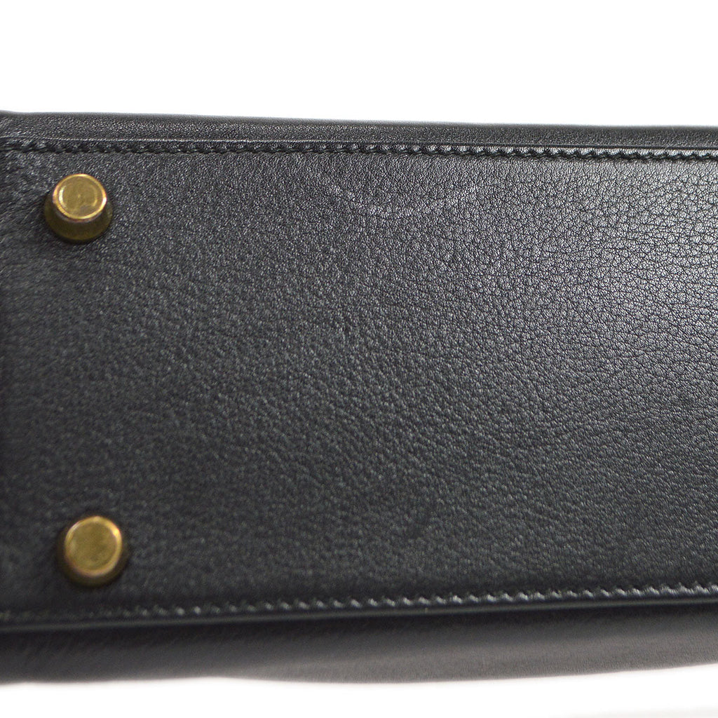 HERMES * 1990 MINI KELLY 20 Black Veau Gulliver