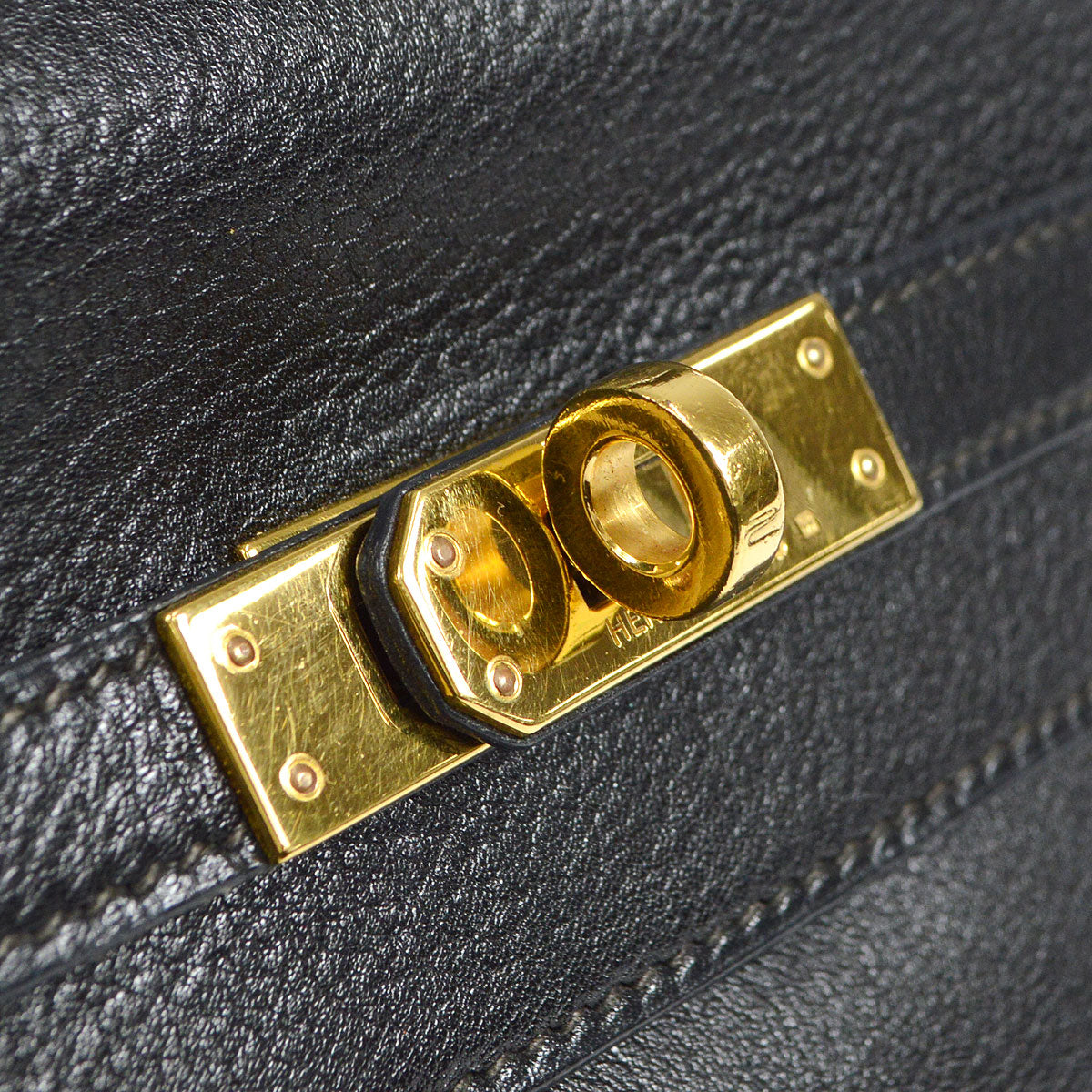 HERMES * 1990 MINI KELLY 20 Black Veau Gulliver