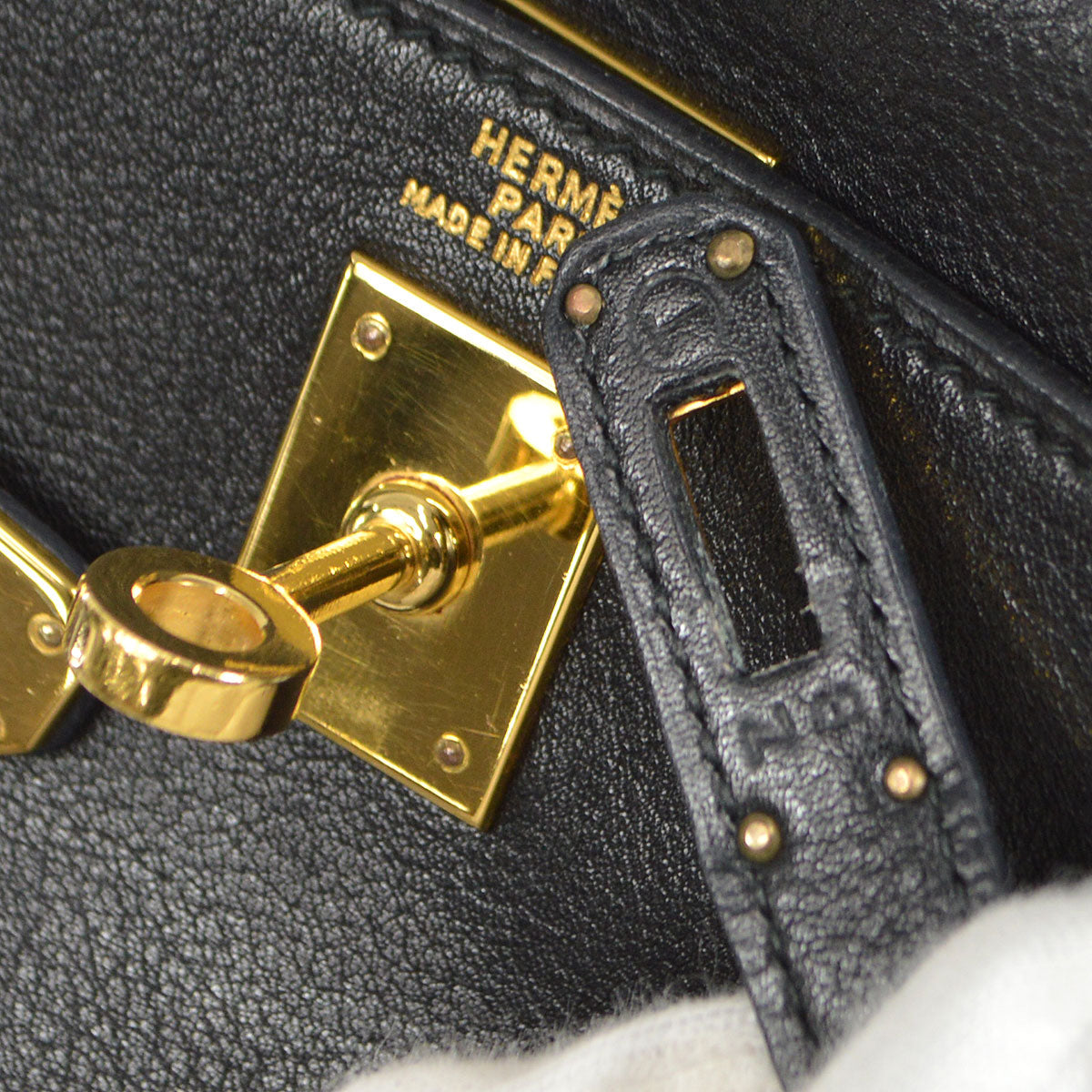 HERMES * 1990 MINI KELLY 20 Black Veau Gulliver