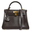 HERMES * 2011 KELLY 25 Box Calf Chocolat