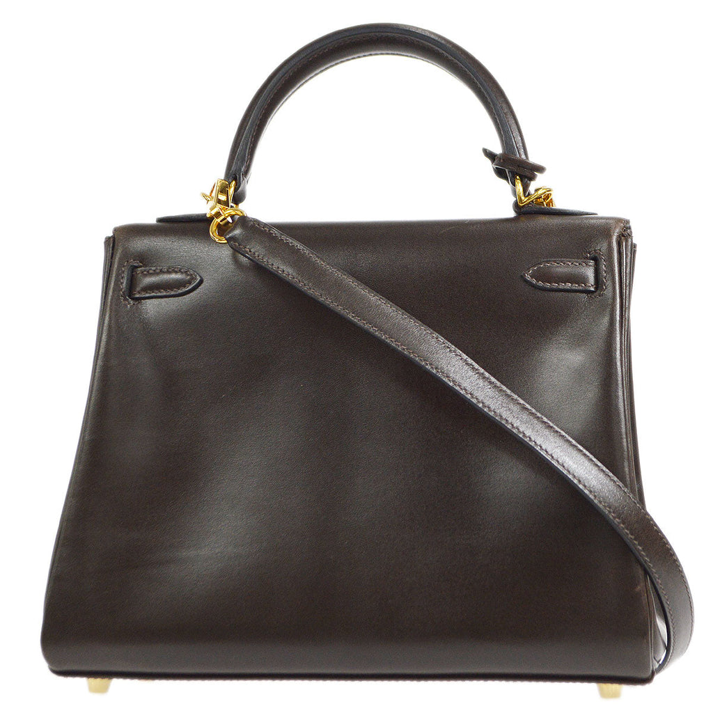 HERMES * 2011 KELLY 25 Box Calf Chocolat