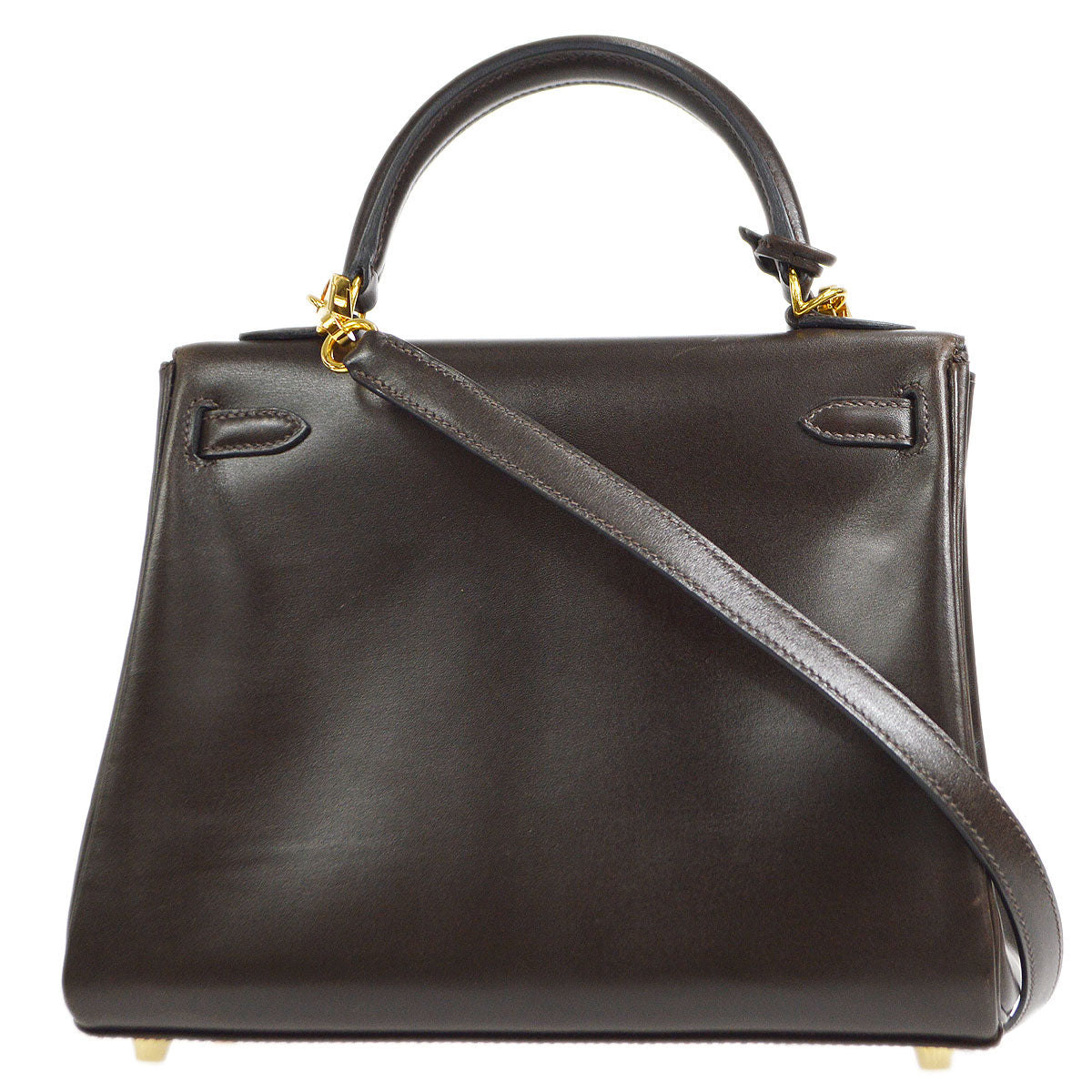 HERMES * 2011 KELLY 25 Box Calf Chocolat