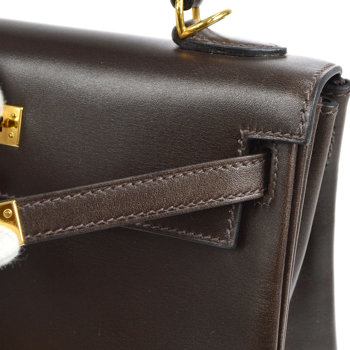 HERMES * 2011 KELLY 25 Box Calf Chocolat