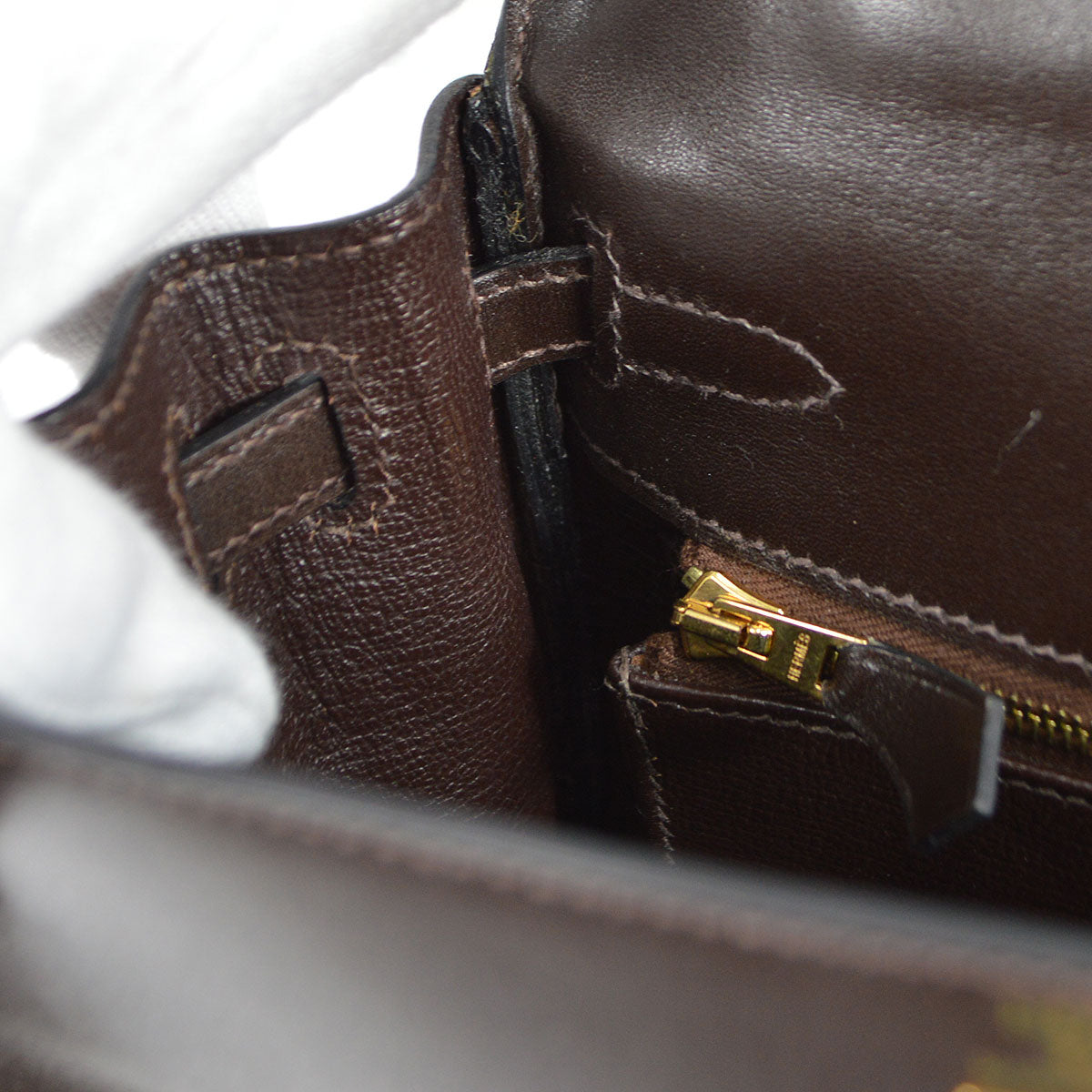 HERMES * 2011 KELLY 25 Box Calf Chocolat