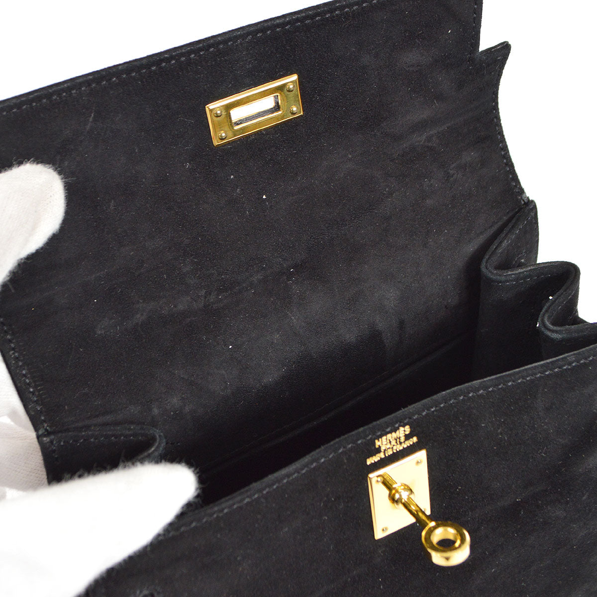 HERMES * 1996 Mini KELLY 20 Black Doblis