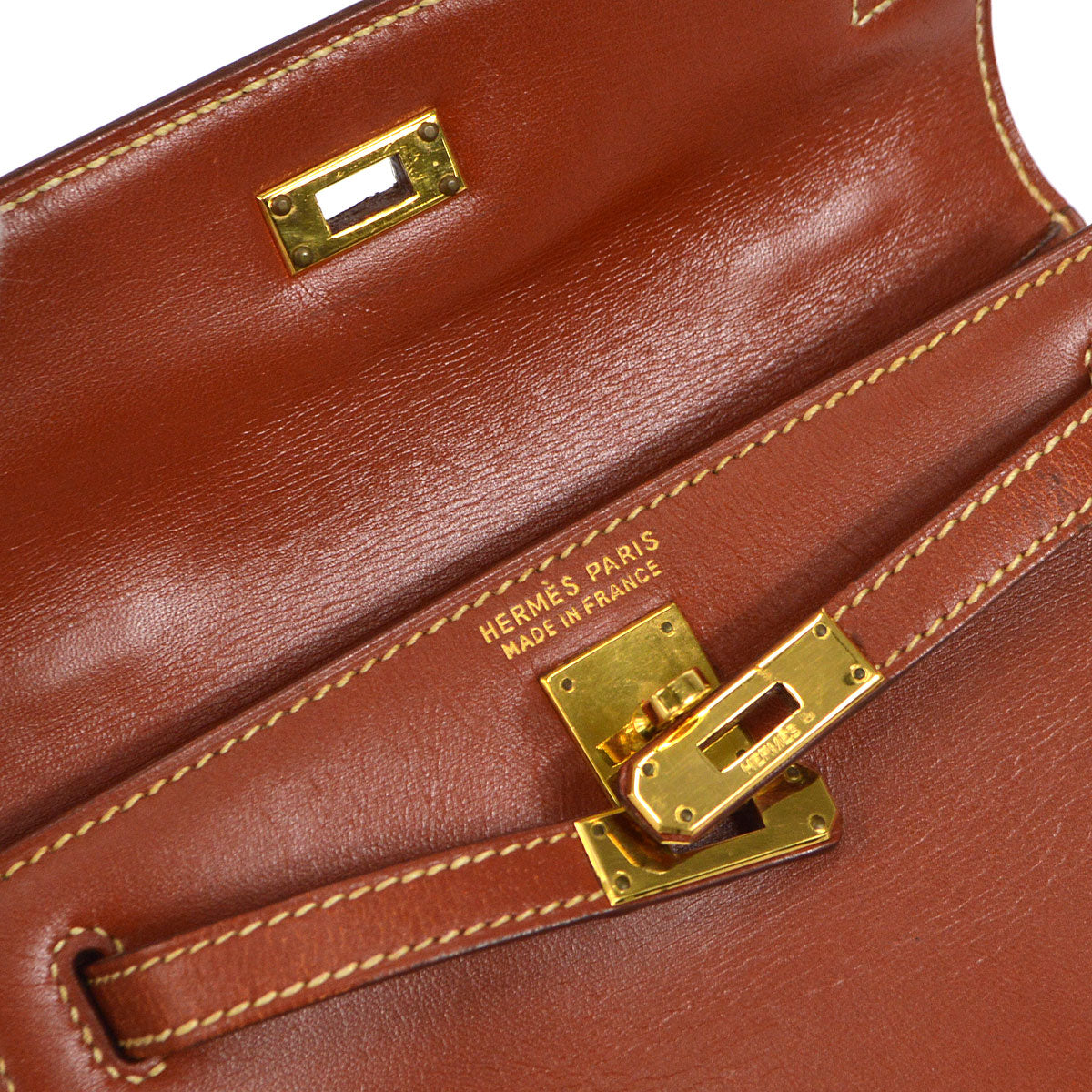 HERMES KELLY 15 Brique Box calf