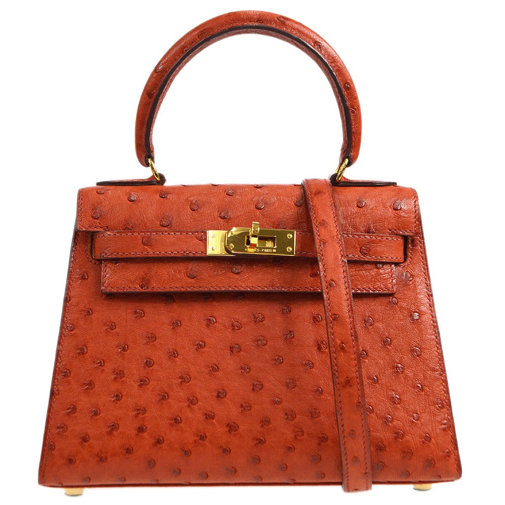 HERMES Mini KELLY 20 Sanguine Ostrich