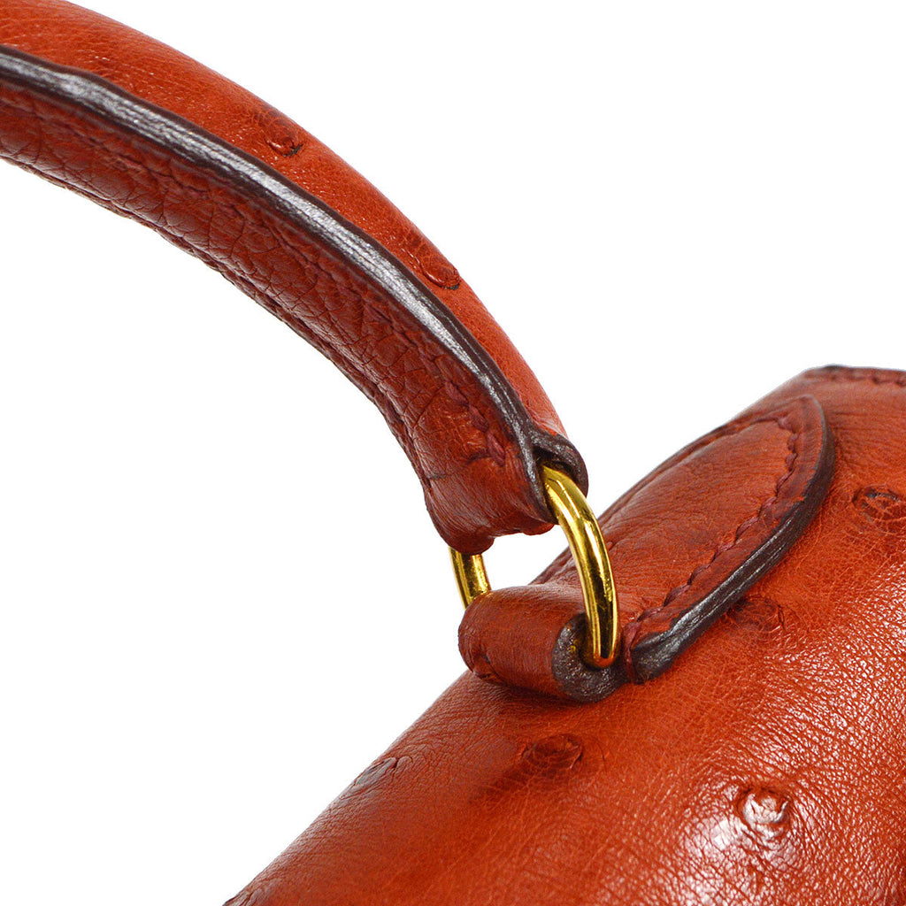 HERMES Mini KELLY 20 Sanguine Ostrich