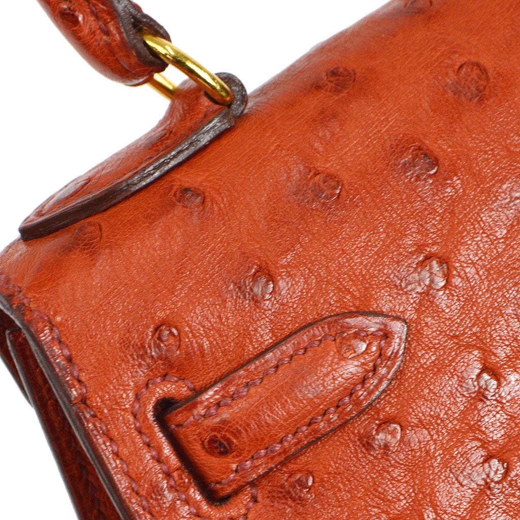 HERMES Mini KELLY 20 Sanguine Ostrich