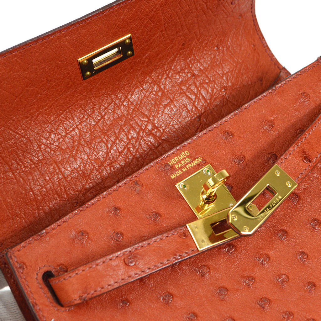 HERMES Mini KELLY 20 Sanguine Ostrich