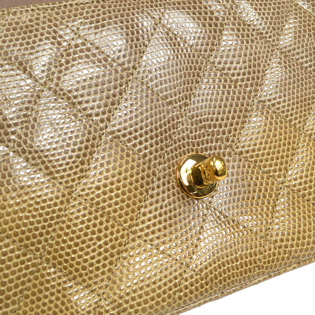 CHANEL 1991-1994 Classic Square Flap Mini Beige Lizard 47683