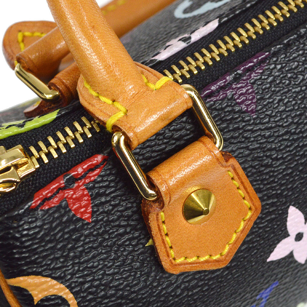LOUIS VUITTON MINI SPEEDY HANDBAG NOIR MONOGRAM MULTI