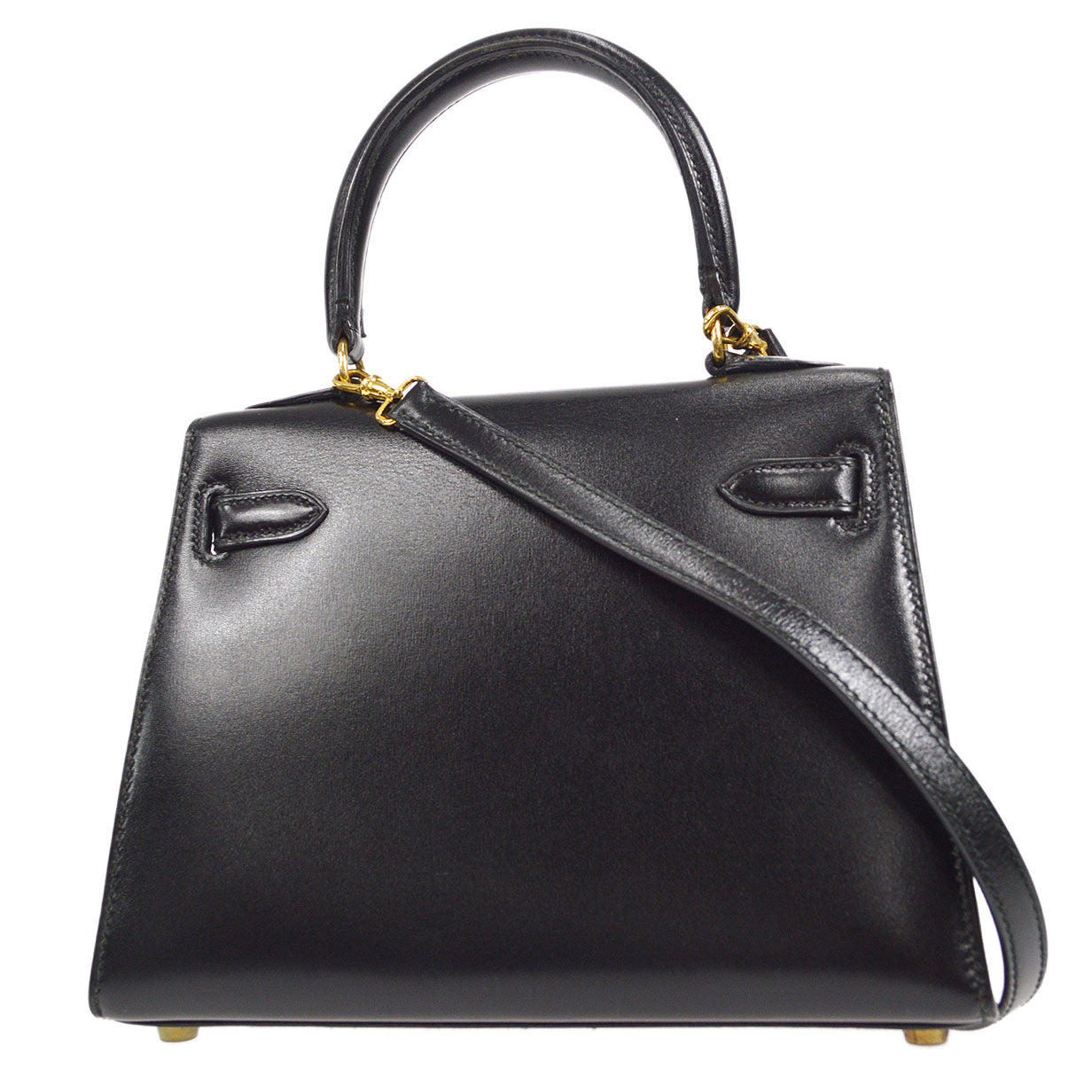 HERMES 1990 KELLY 20 Black Box Calf