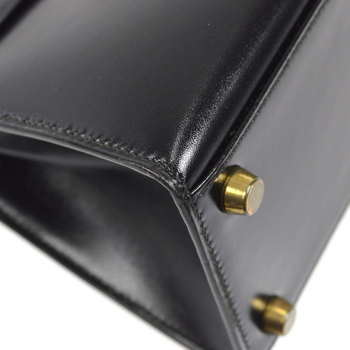 HERMES 1990 KELLY 20 Black Box Calf