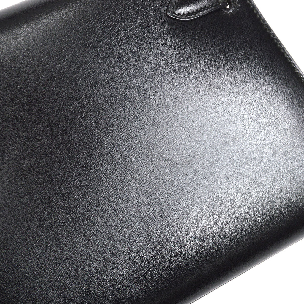 HERMES 1990 KELLY 20 Black Box Calf