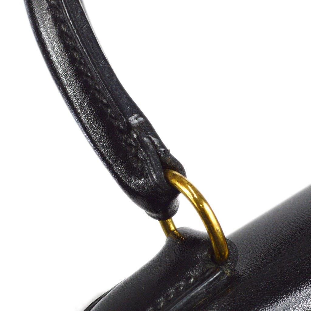 HERMES 1990 KELLY 20 Black Box Calf
