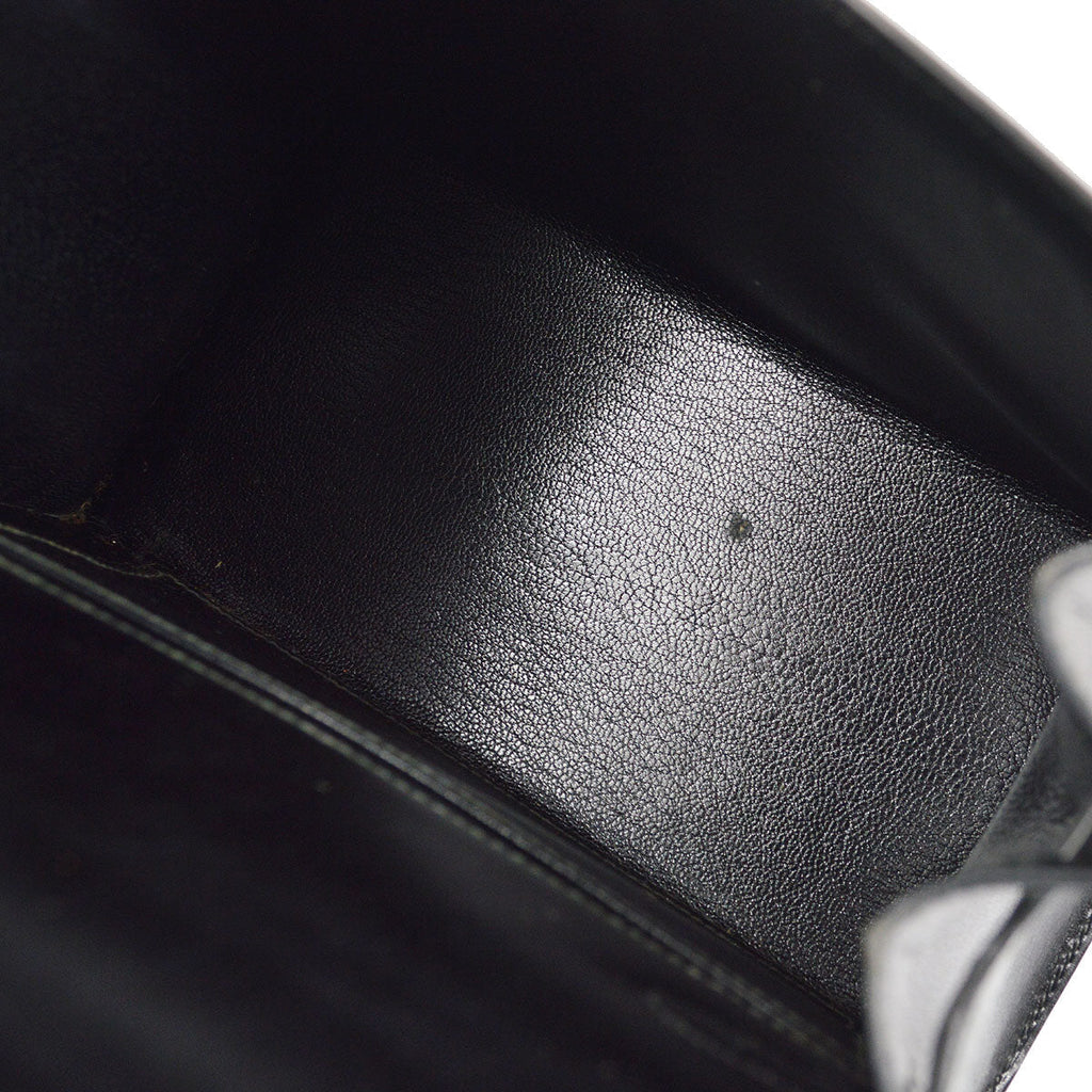 HERMES 1990 KELLY 20 Black Box Calf
