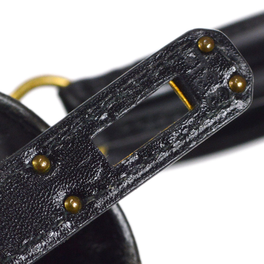 HERMES 1990 KELLY 20 Black Box Calf