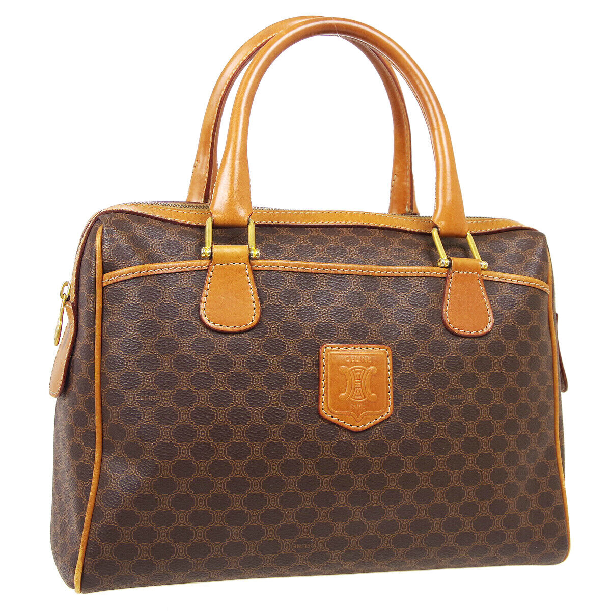CELINE M94 Macadam Handbag Brown