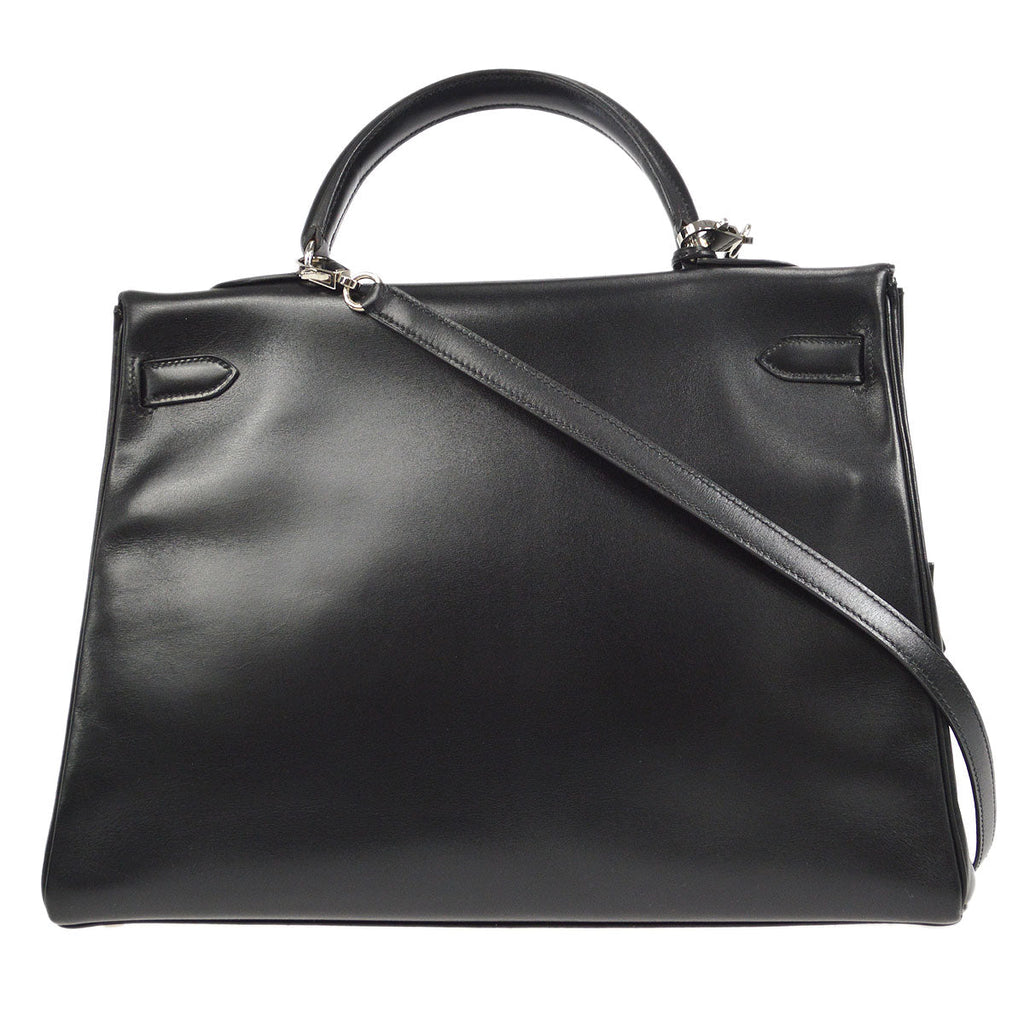 HERMES 1999 KELLY 35 RETOURNE Black Box Calf