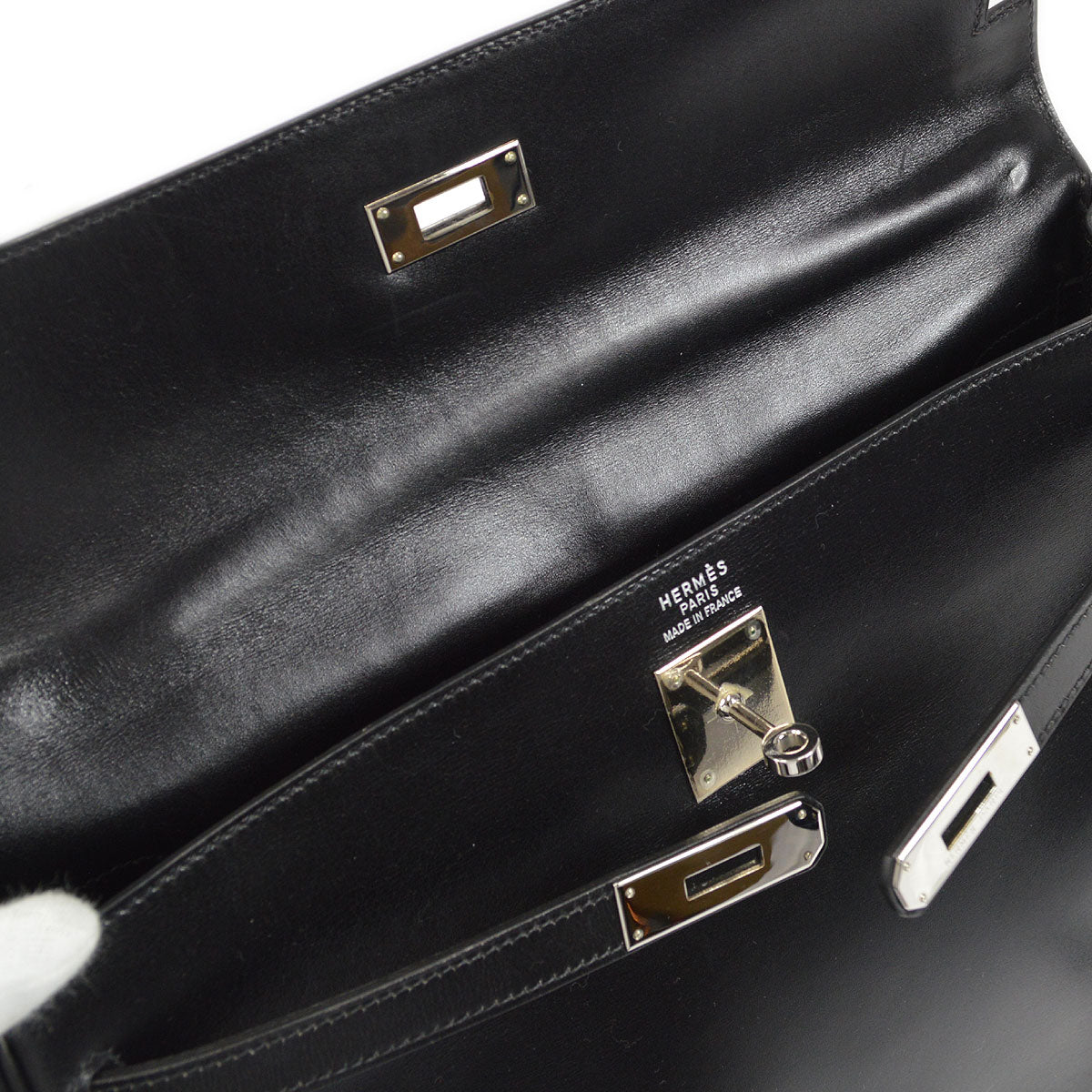 HERMES 1999 KELLY 35 RETOURNE Black Box Calf