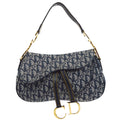 Christian Dior Trotter Double Saddle Bag Large Navy