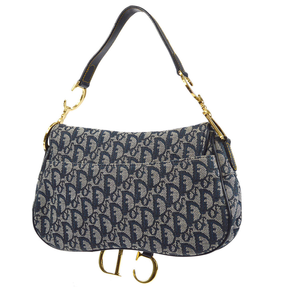 Christian Dior Trotter Double Saddle Bag Large Navy